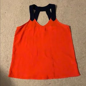 Orange and navy tank top